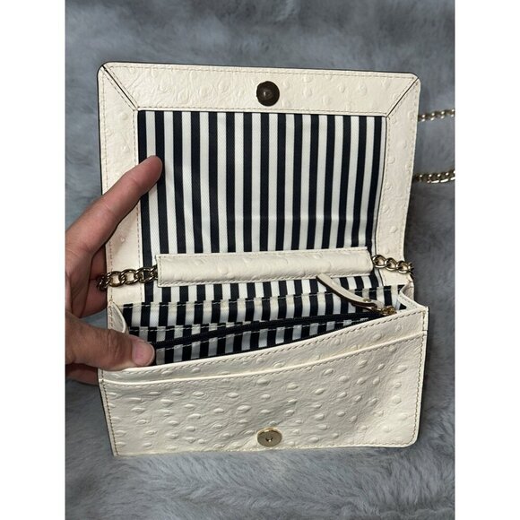 Kate Spade Alexander Avenue Isabeli Ostrich Crossbody Chain Bag Clutch - Picture 5 of 14